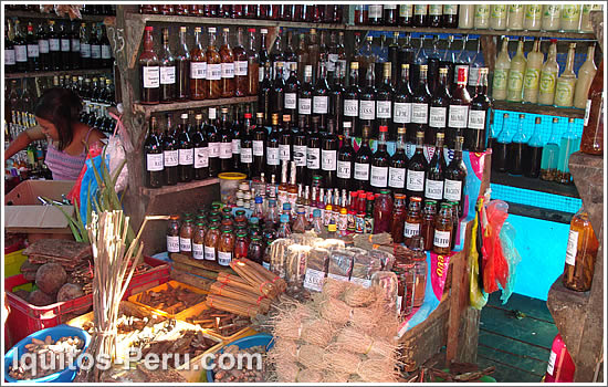 Brevajes - Productos y bebidas medicinales en el mercado de Iquitos 